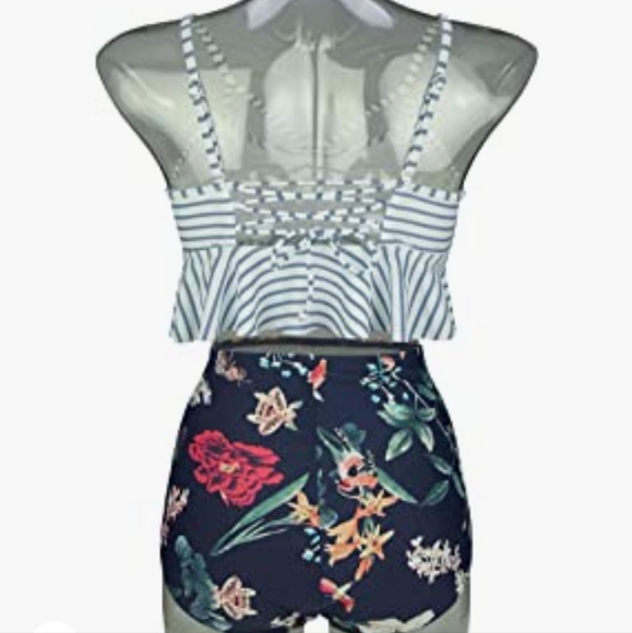 COCOSHIP Women's Retro Boho High Waist Bikini - Picture 2 of 4